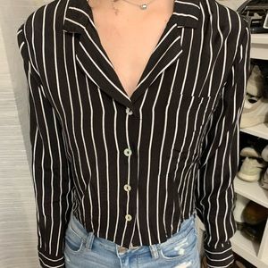 Crop tip button down.